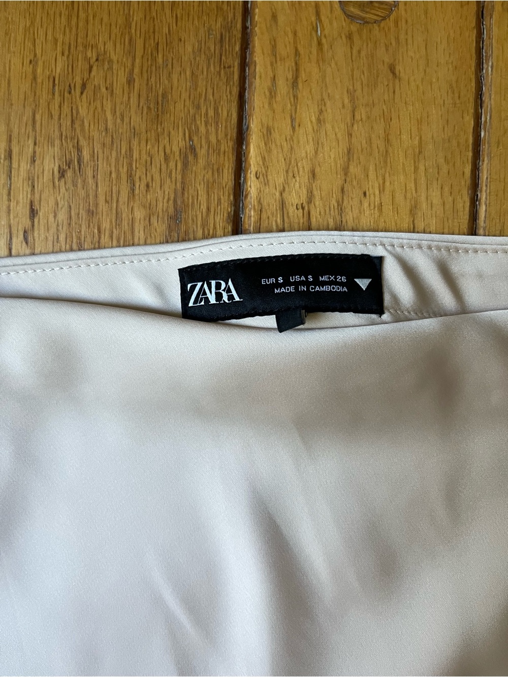 SATIN EFFECT MIDI SKIRT Cream Ivory ZARA Size S - Picture 4 of 4